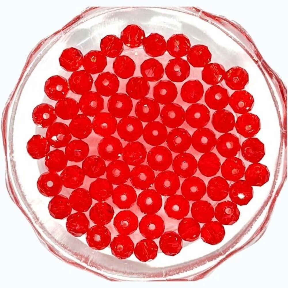 75 Beads for Jewelry #22022 Transparent Red Glass Beads
